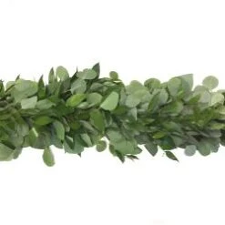 Fresh Garland- 2 Items - Italian Ruscus & Silver Dollar Euc